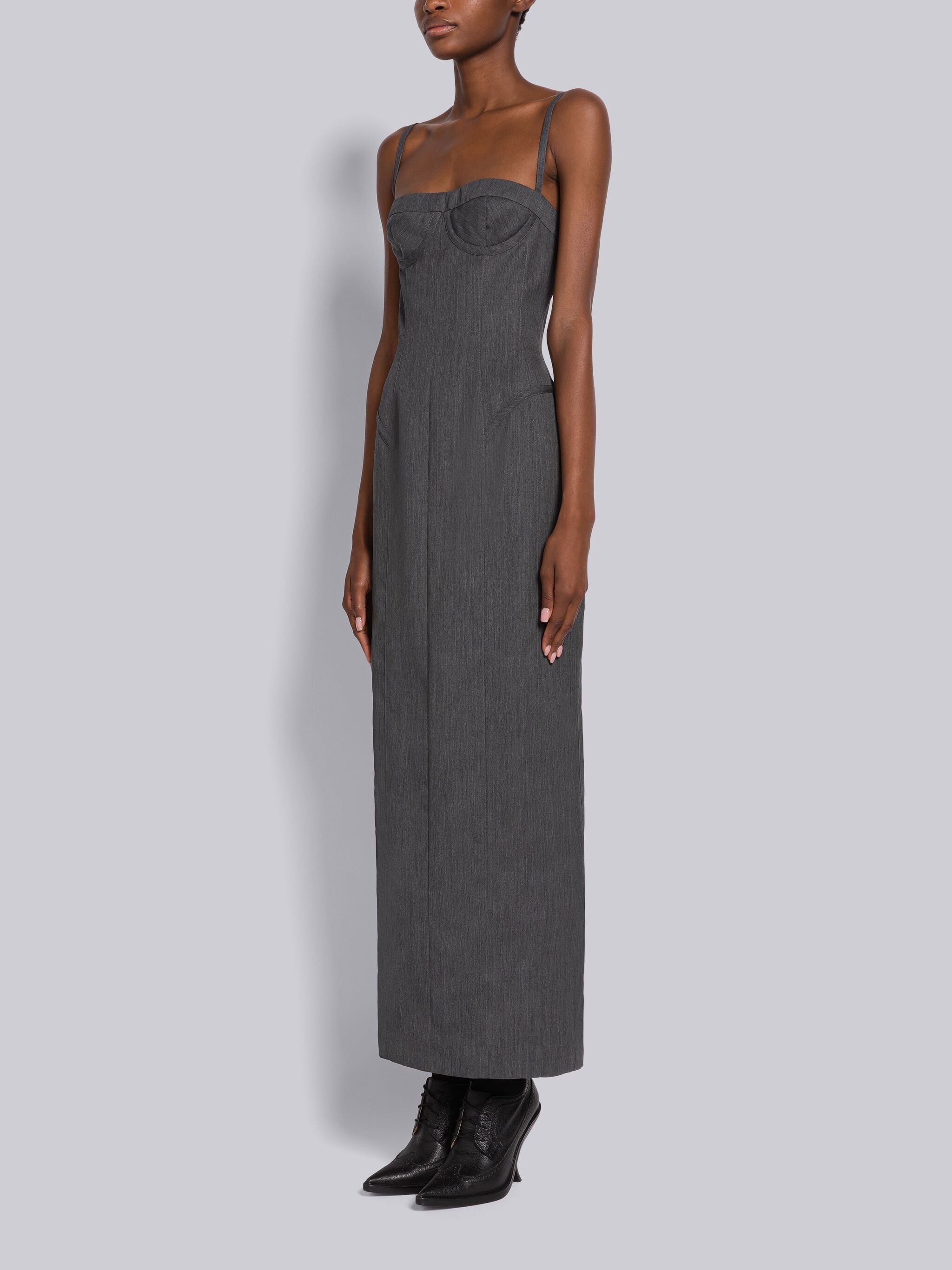 Thom Browne Wool Gabardine Corset Pencil Dress REVERSIBLE