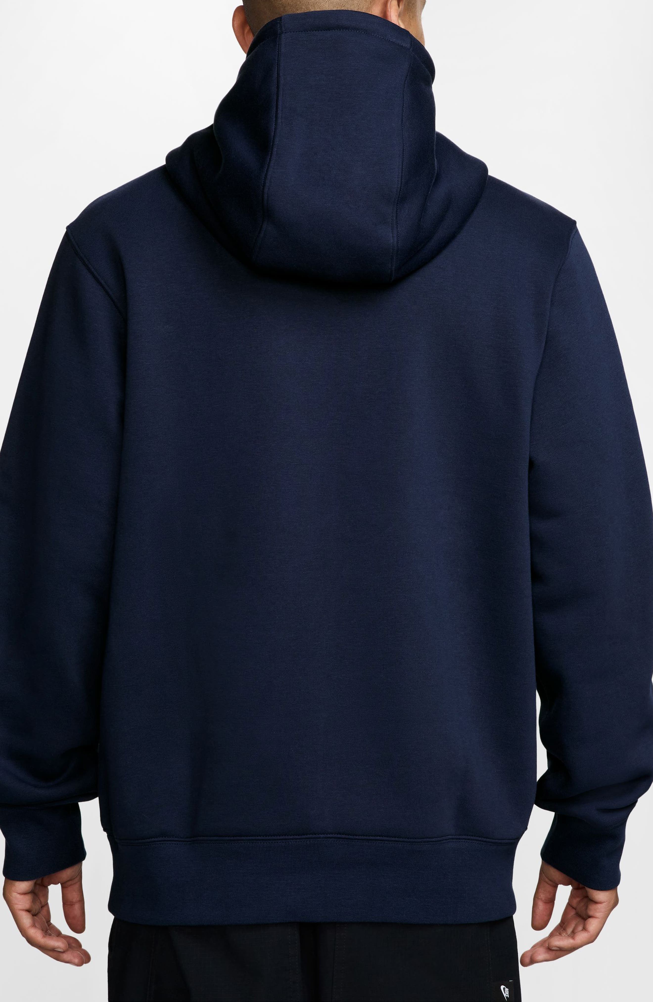 Nike Club Fleece Pullover Hoodie in Obsidian/White at Nordstrom - 2