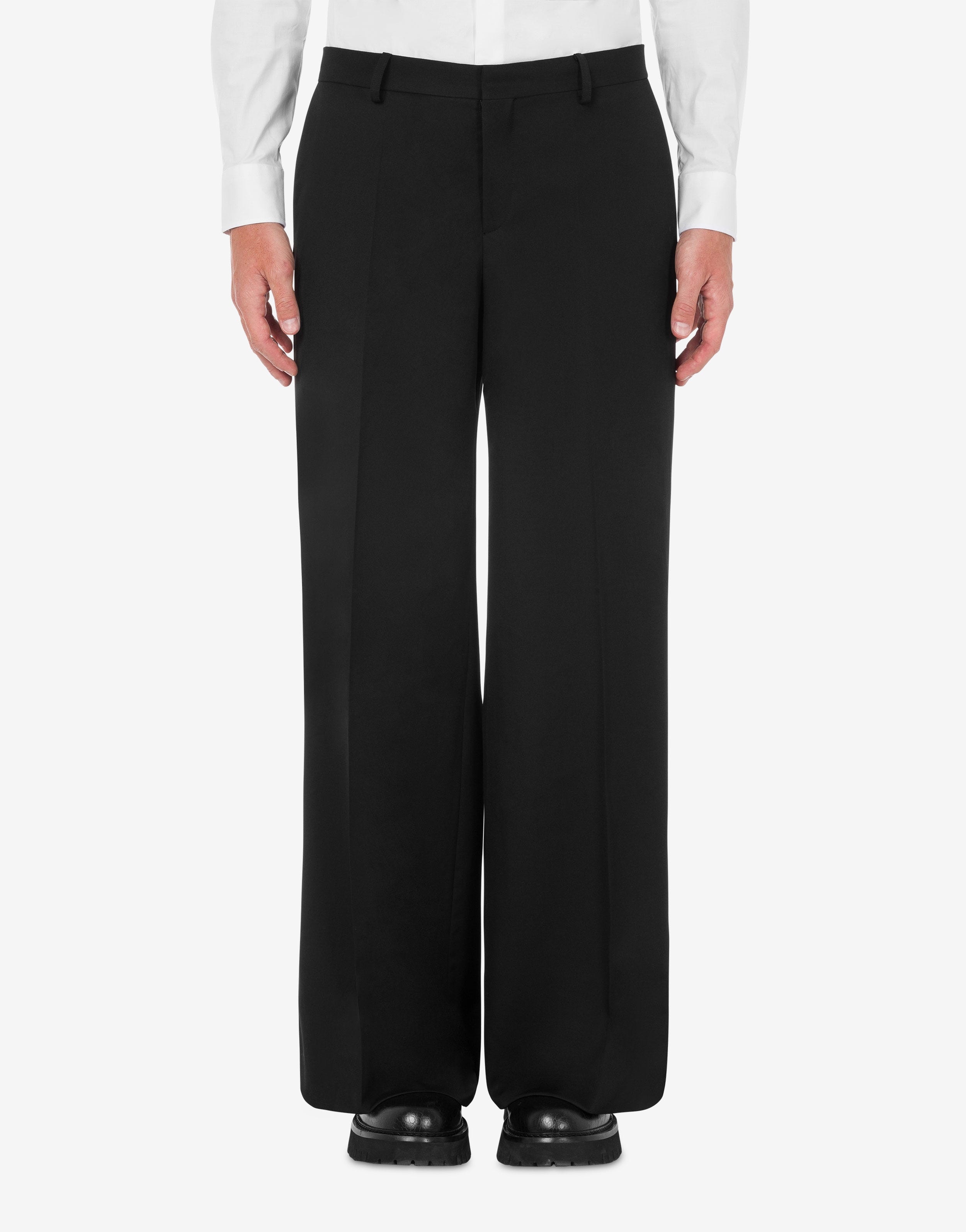 WIDE-LEG GABARDINE TROUSERS - 2