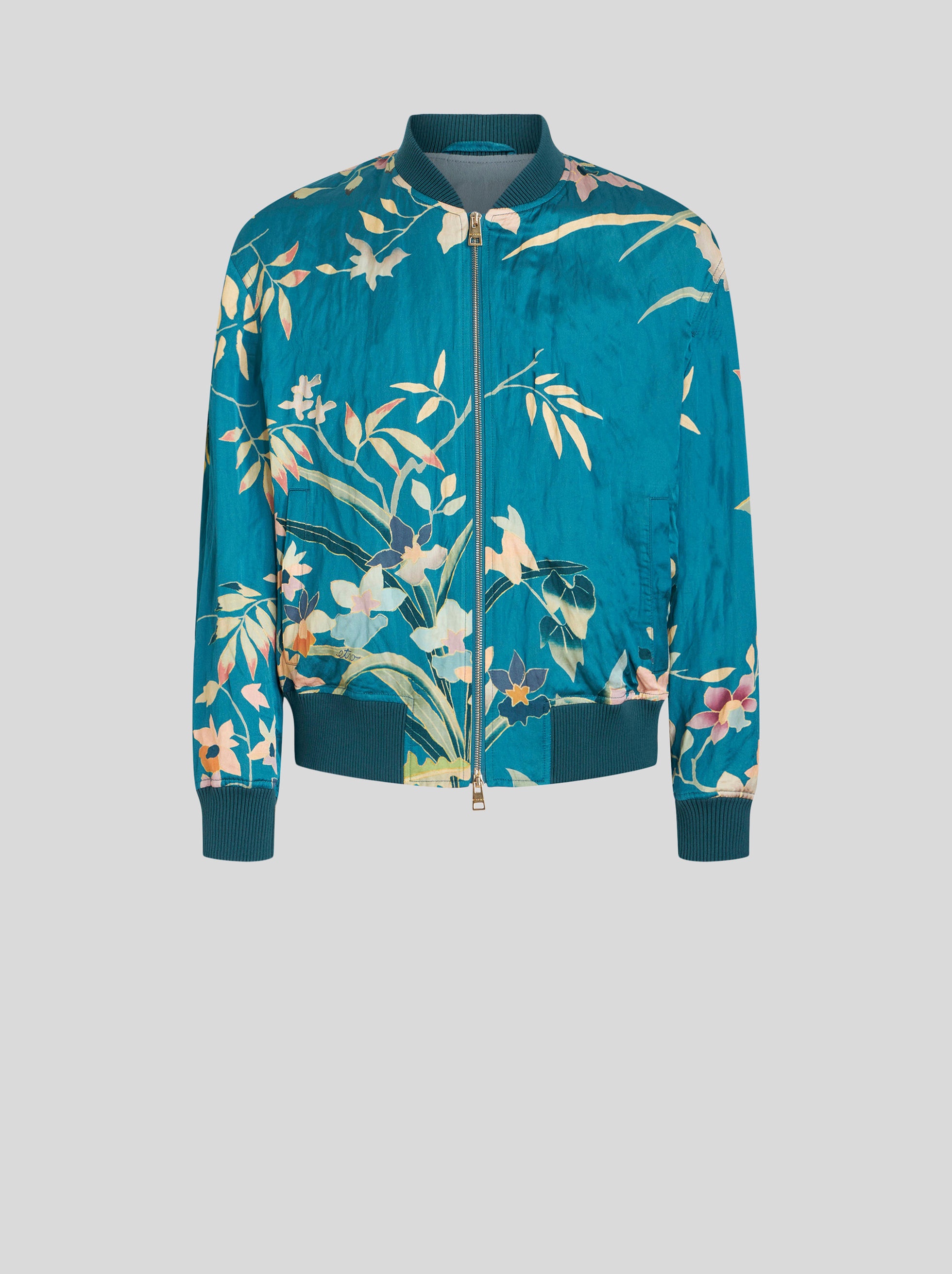 FLORAL PRINT BOMBER JACKET - 1