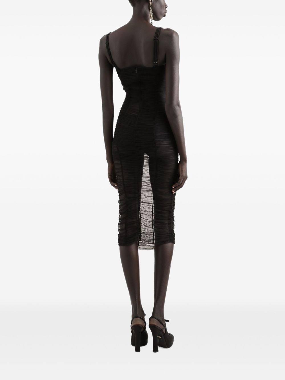 x Kim draped tulle midi dress - 3