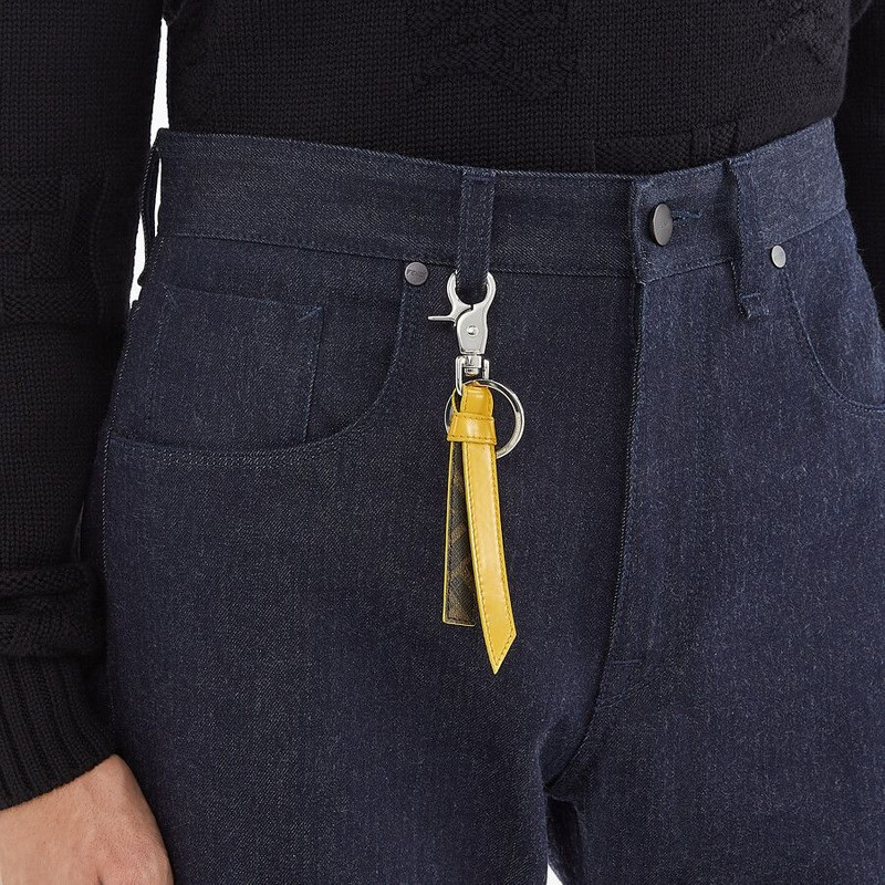 FENDI Yellow leather key case outlook