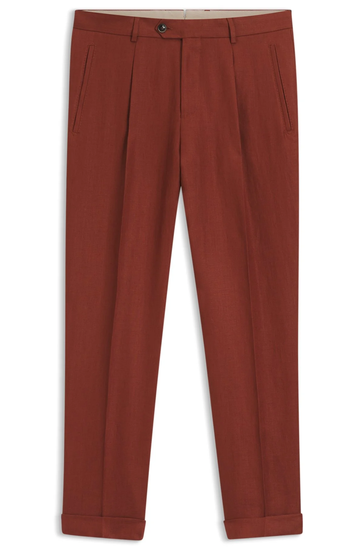 REGULAR-FIT TROUSERS IN WRINKLE-RESISTANT LINEN - 1