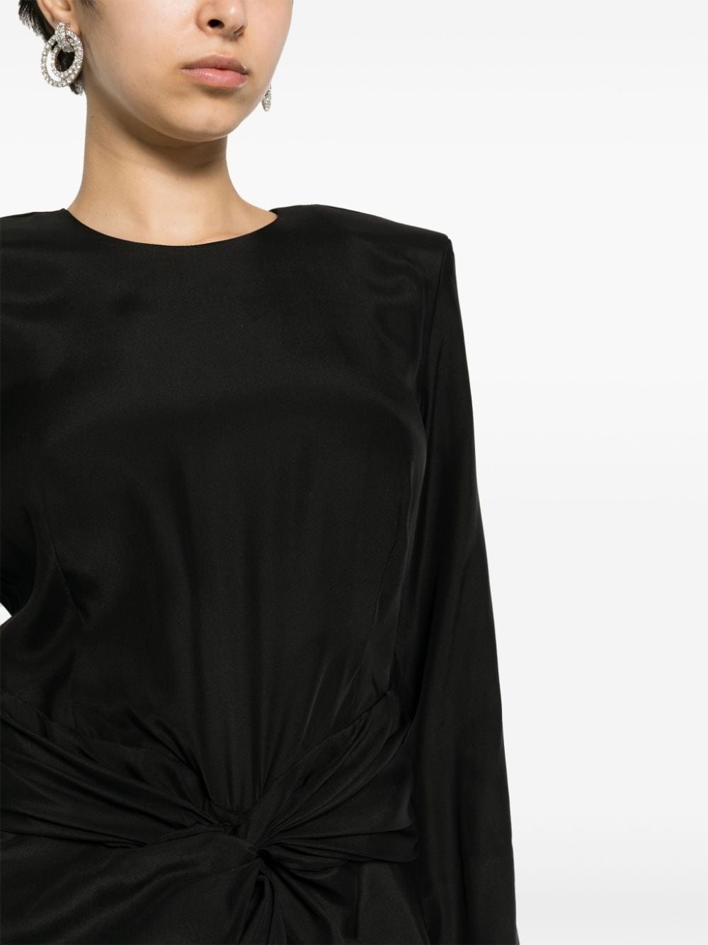 Izu knot-detailed silk dress - 5