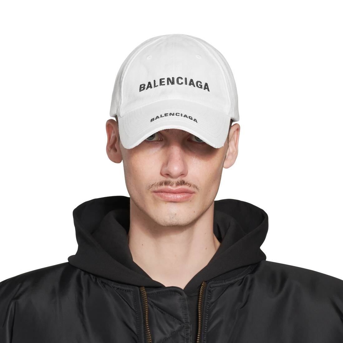 Double Logo Cap in White - 5