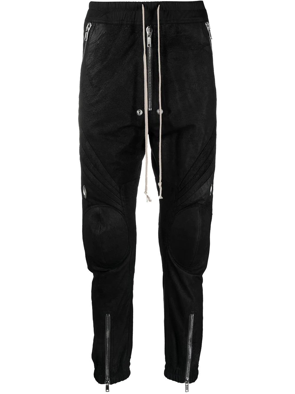 elasticated-waist leather trousers - 1