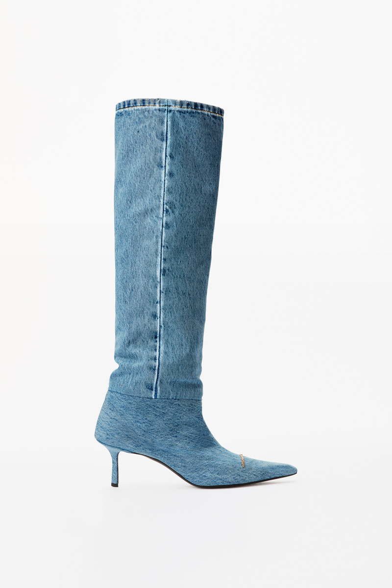 VIOLA 65 SLOUCH BOOT IN WASHED DENIM 1
