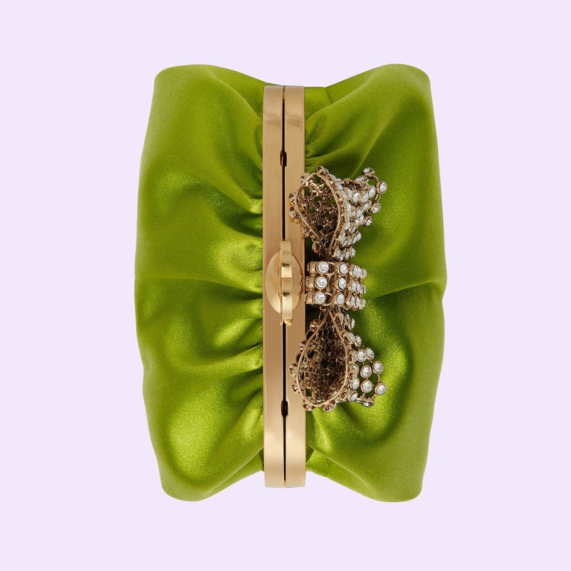 Satin handbag with bow 6