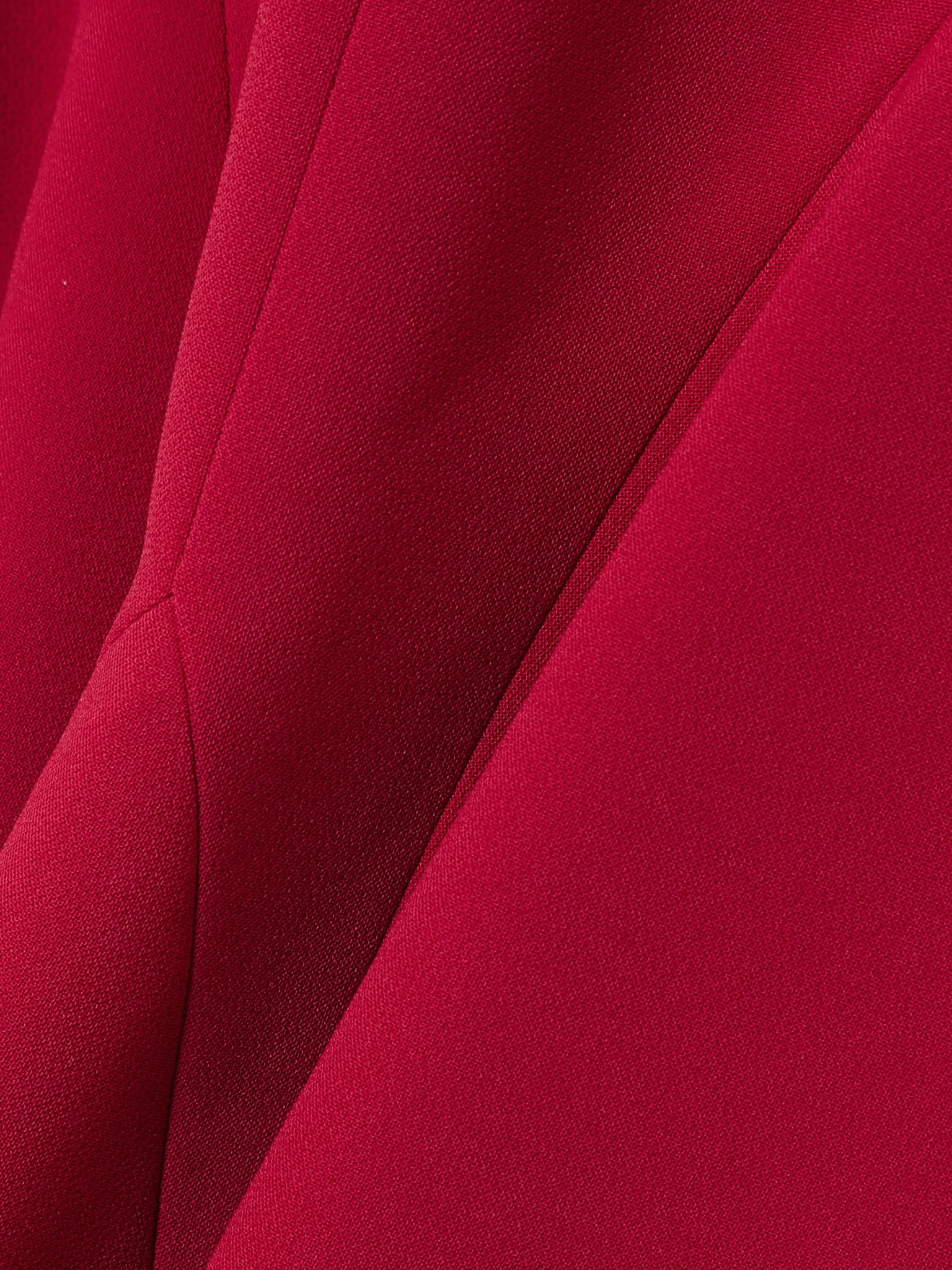Pleated paneled crepe midi dress Red - 4