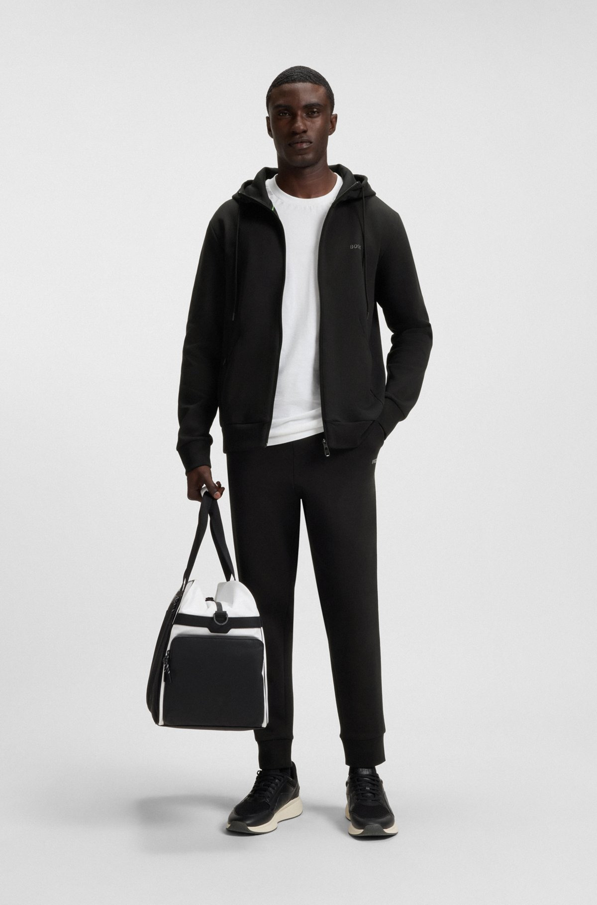 STRETCH-COTTON TRACKSUIT BOTTOMS WITH LOGO PRINT - 4