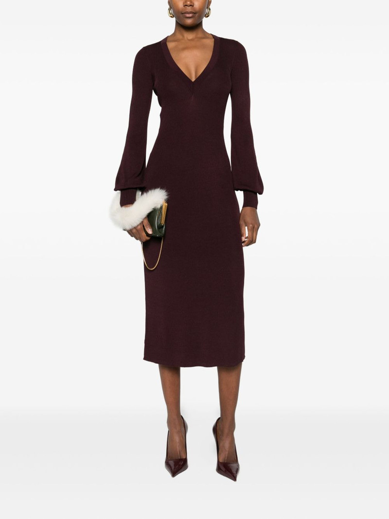 v-neck balloon-sleeve dress 1