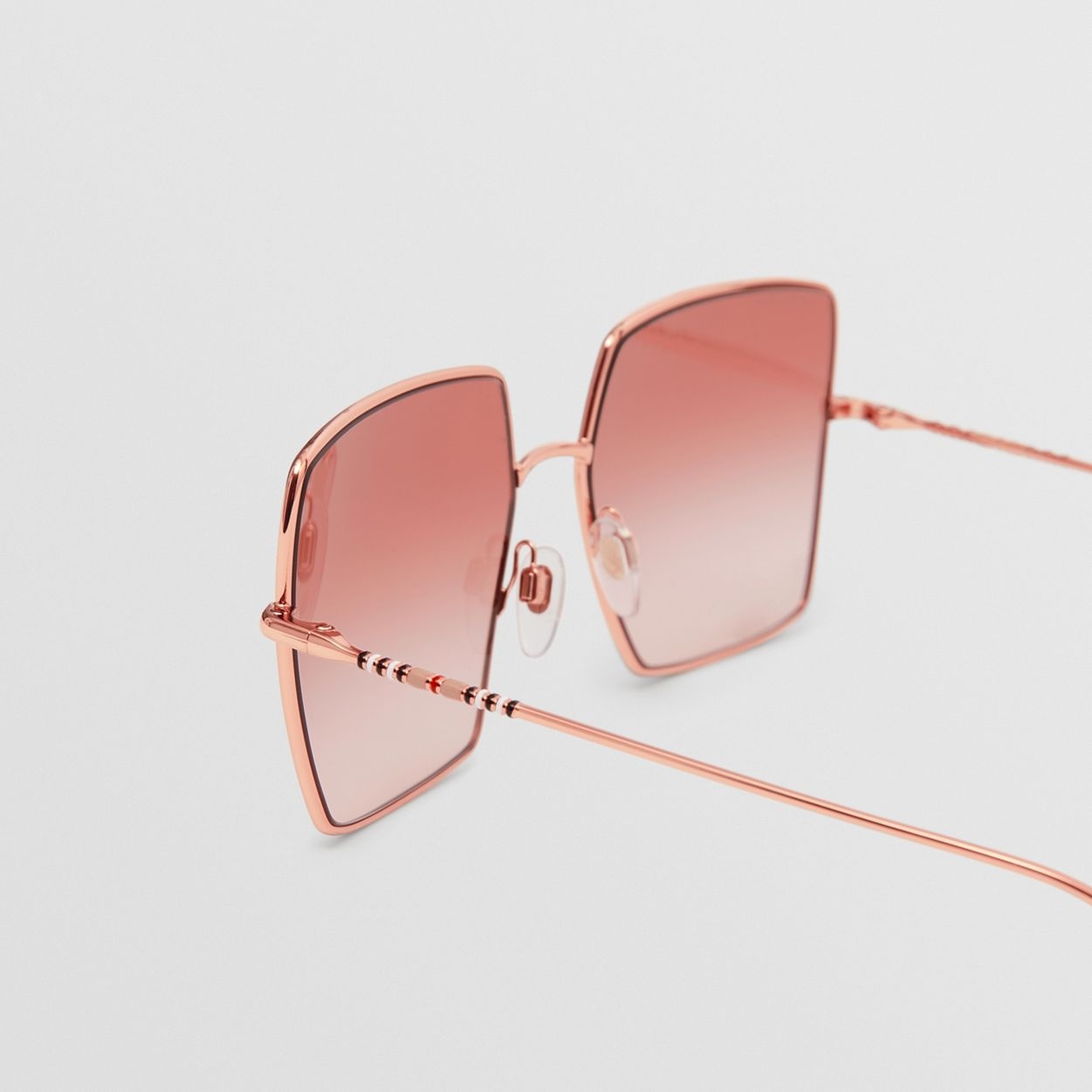 Icon Stripe Detail Square Frame Sunglasses - 2