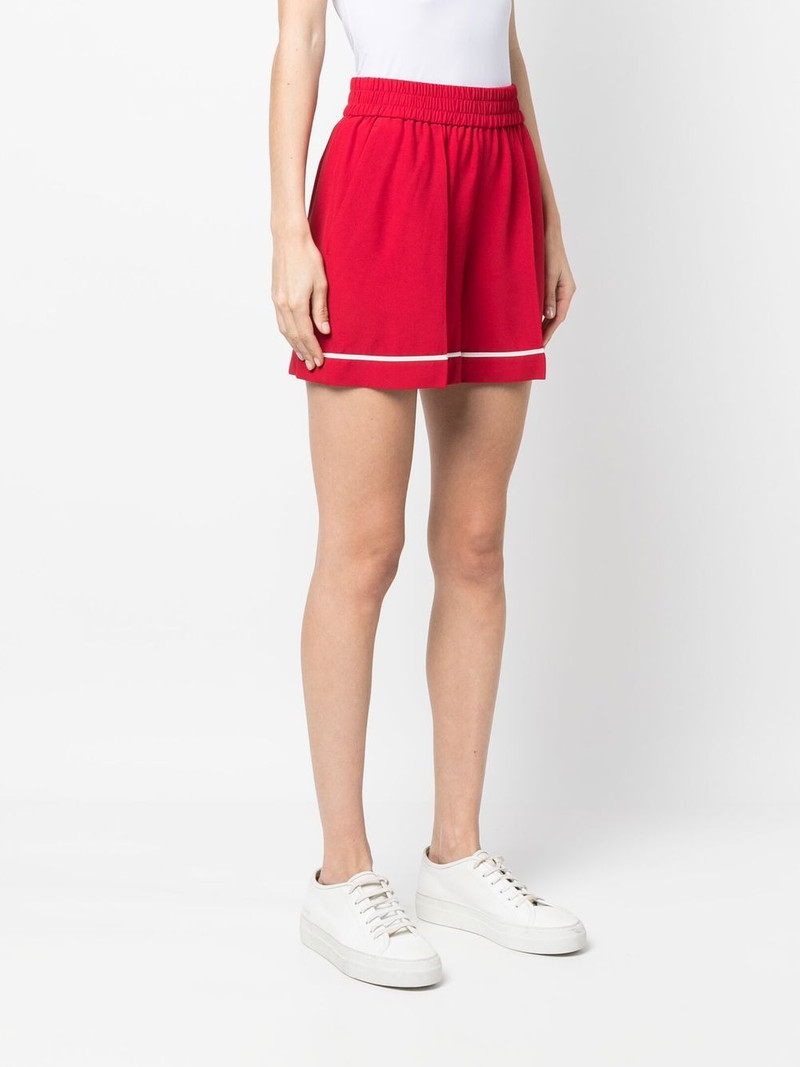 contrast-trim crepe shorts 3