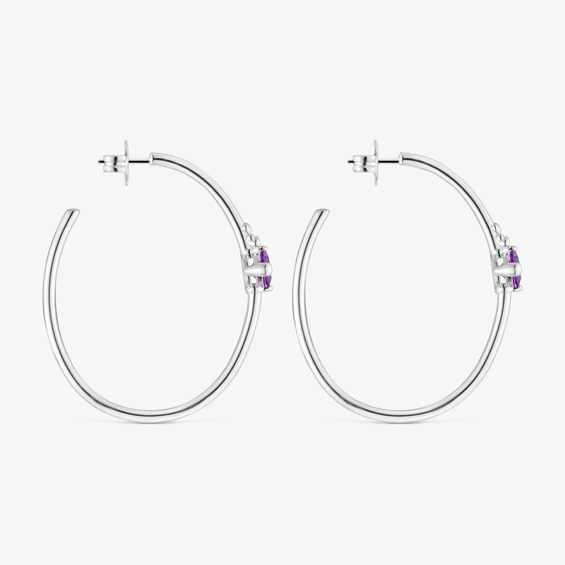 TOUS Silver hoop earrings and lab-grown lilac sapphire TOUS Color LGG outlook