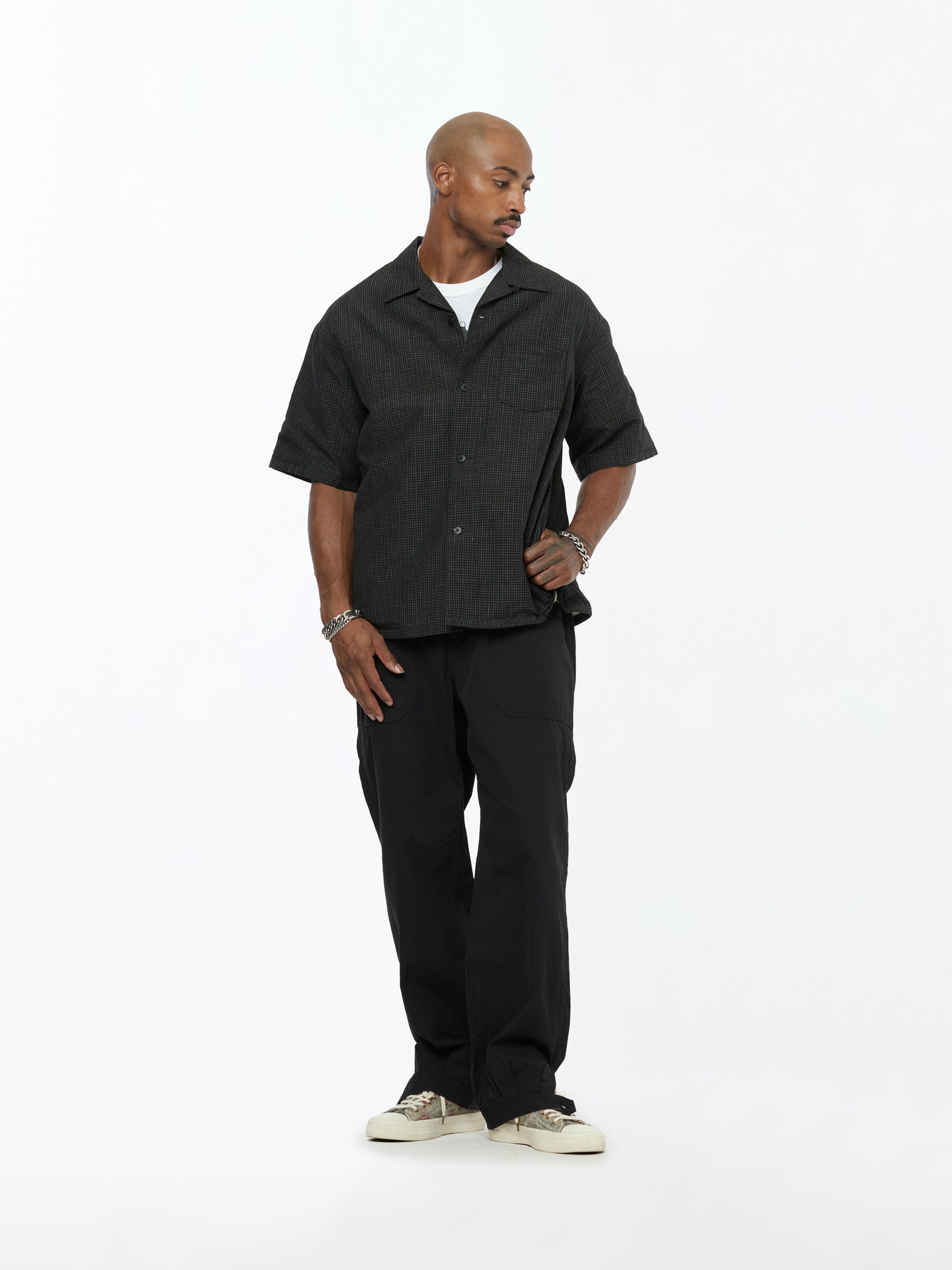 visvim WALLIS DOWN SHIRT S/S (BLACK) | unionlosangeles