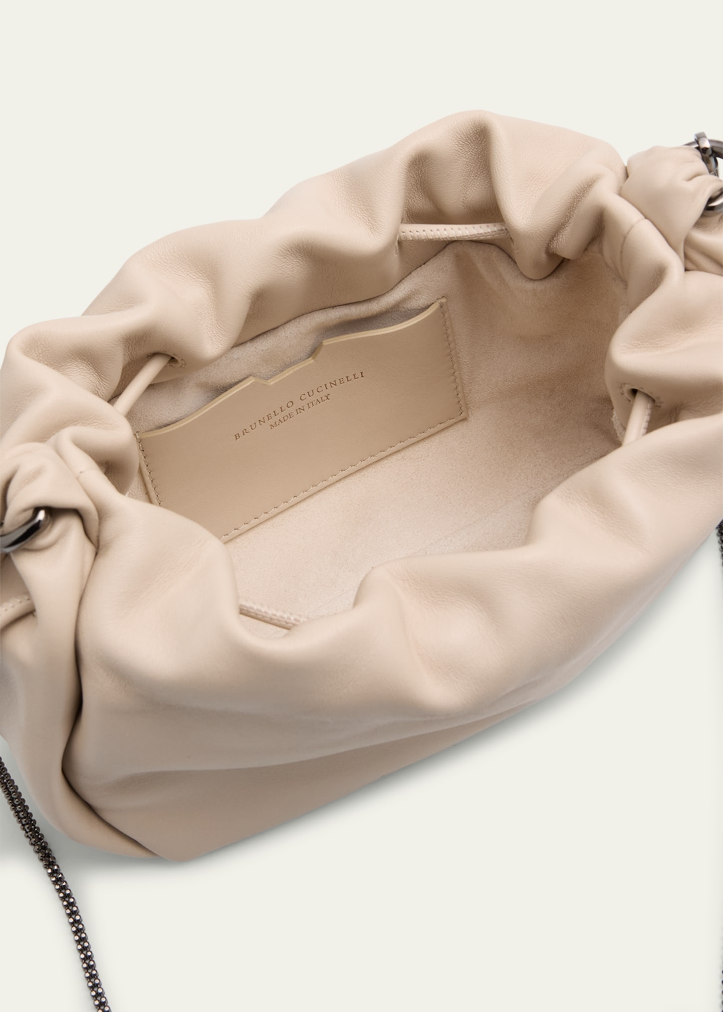 Small Drawstring Lambskin Crossbody Bag - 3