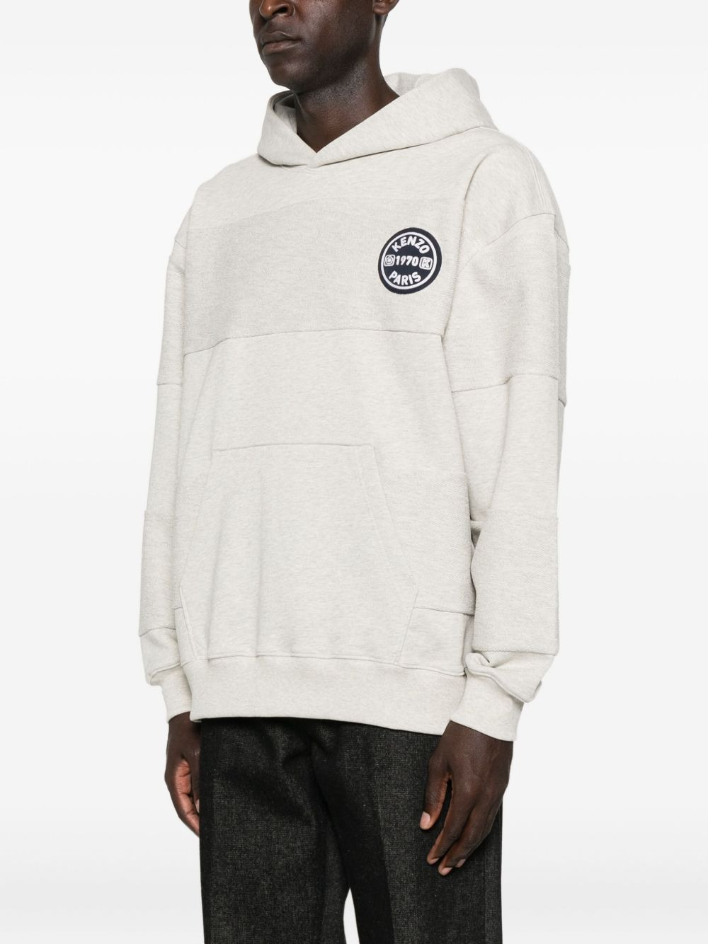 logo-patch long-sleeve hoodie - 3