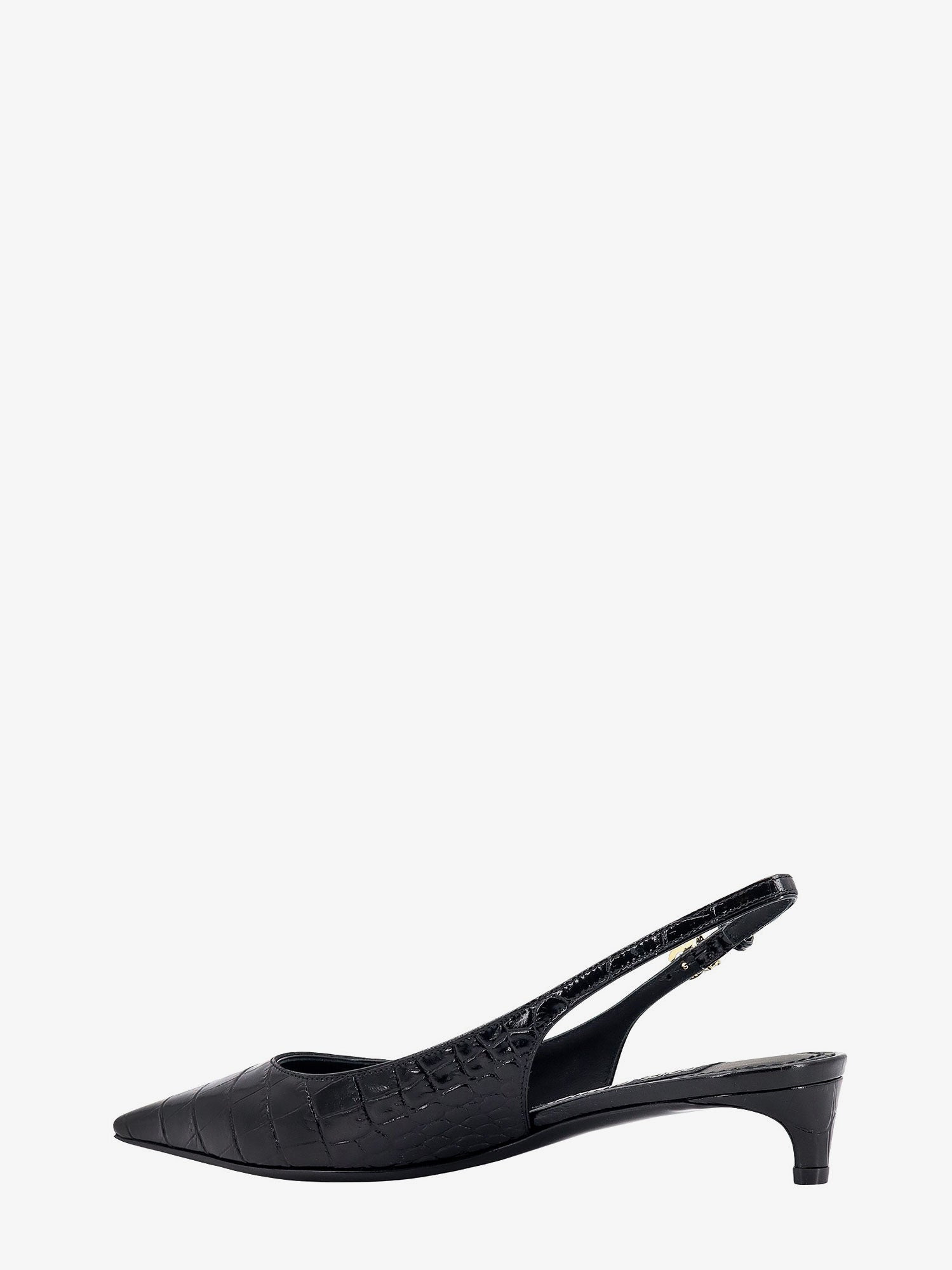 Croco Print Leather Slingback - 3
