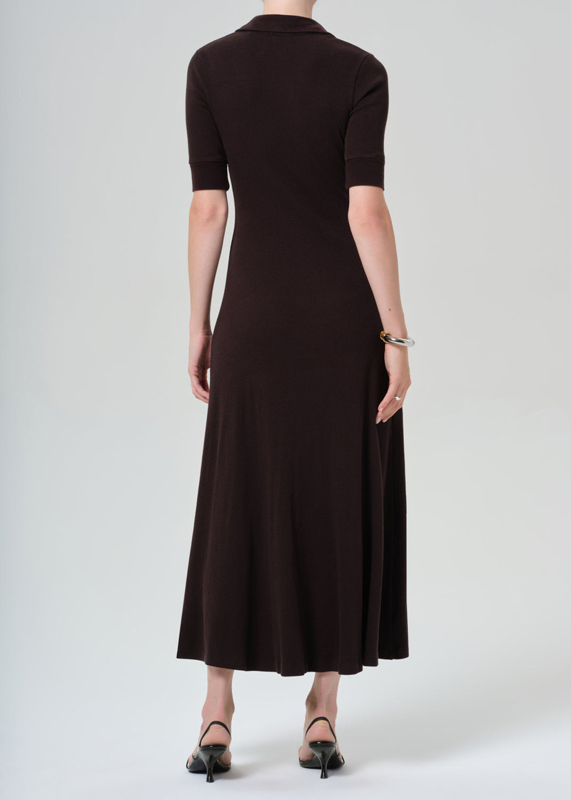 Amina Polo Dress In Chocolate 3