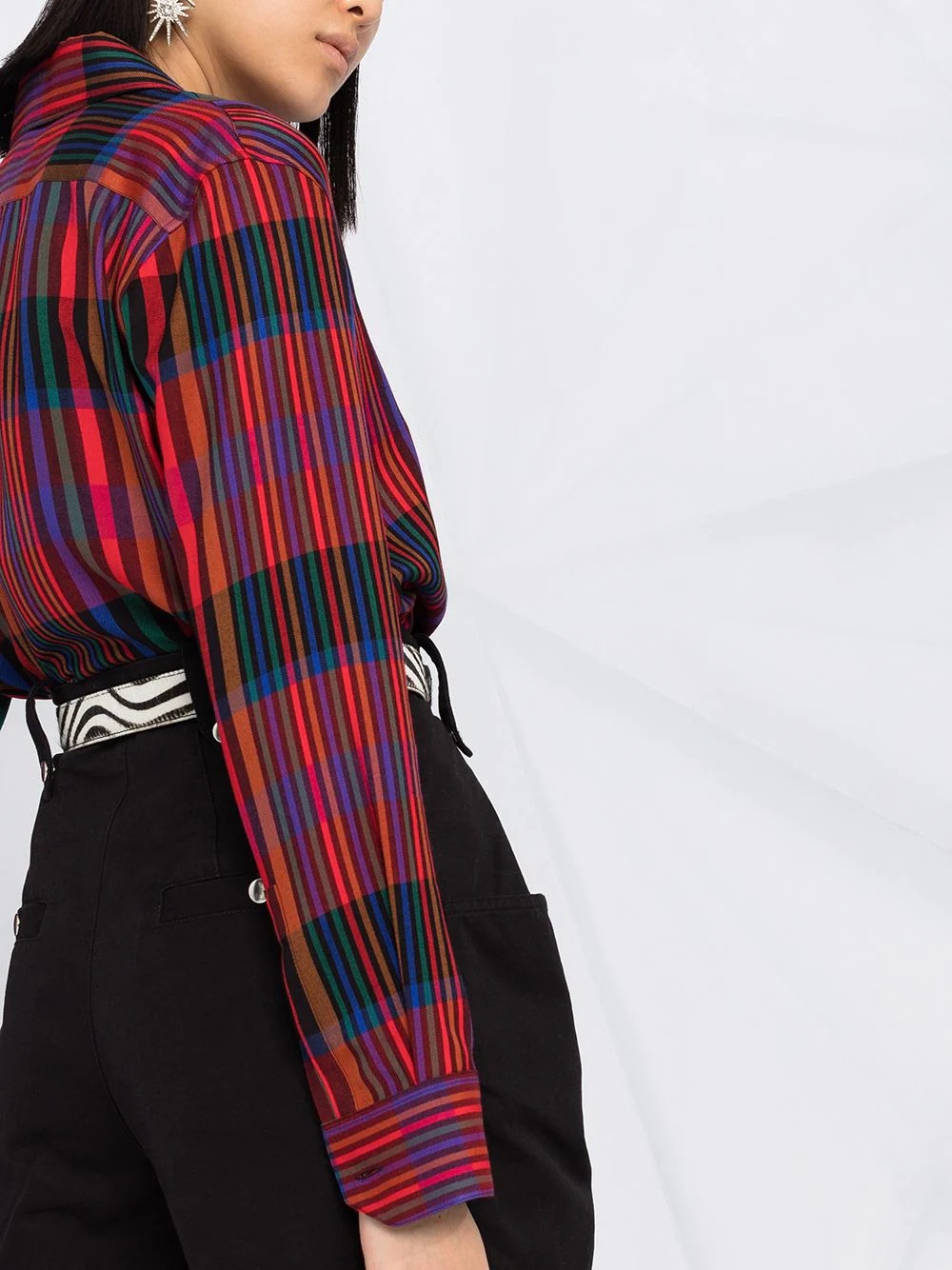 tartan check buttoned shirt - 3