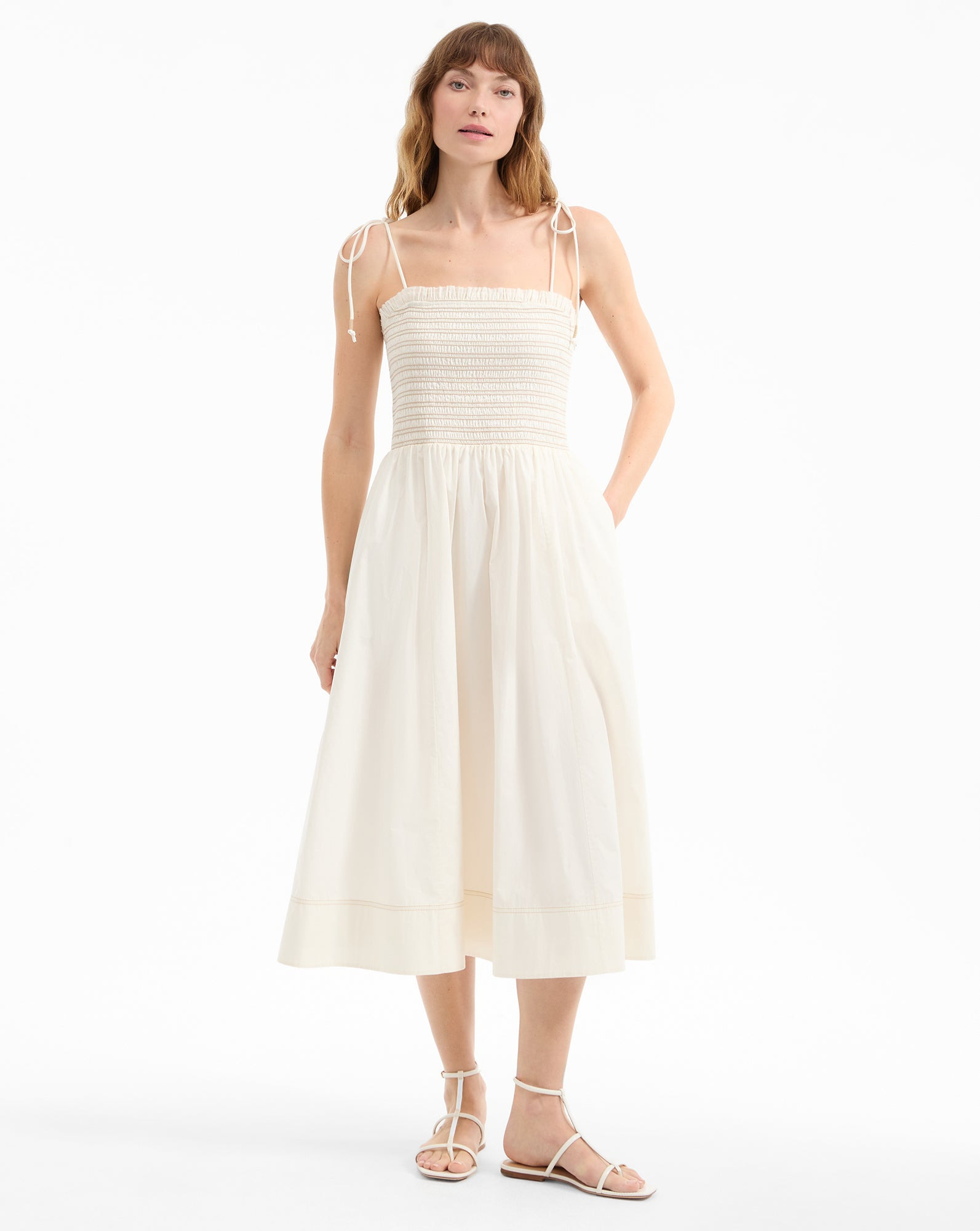 KAELA SMOCKED MIDI DRESS - 2