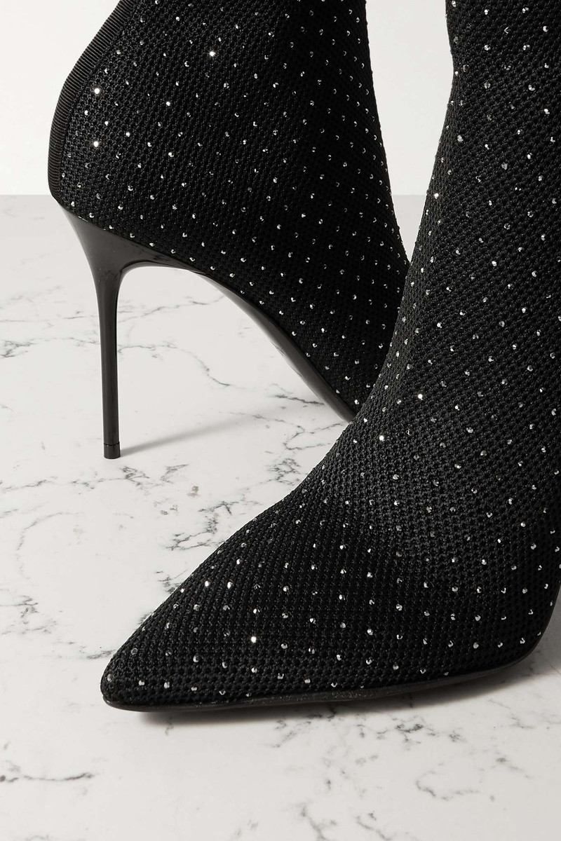Crystal-embellished stretch-knit sock boots 4
