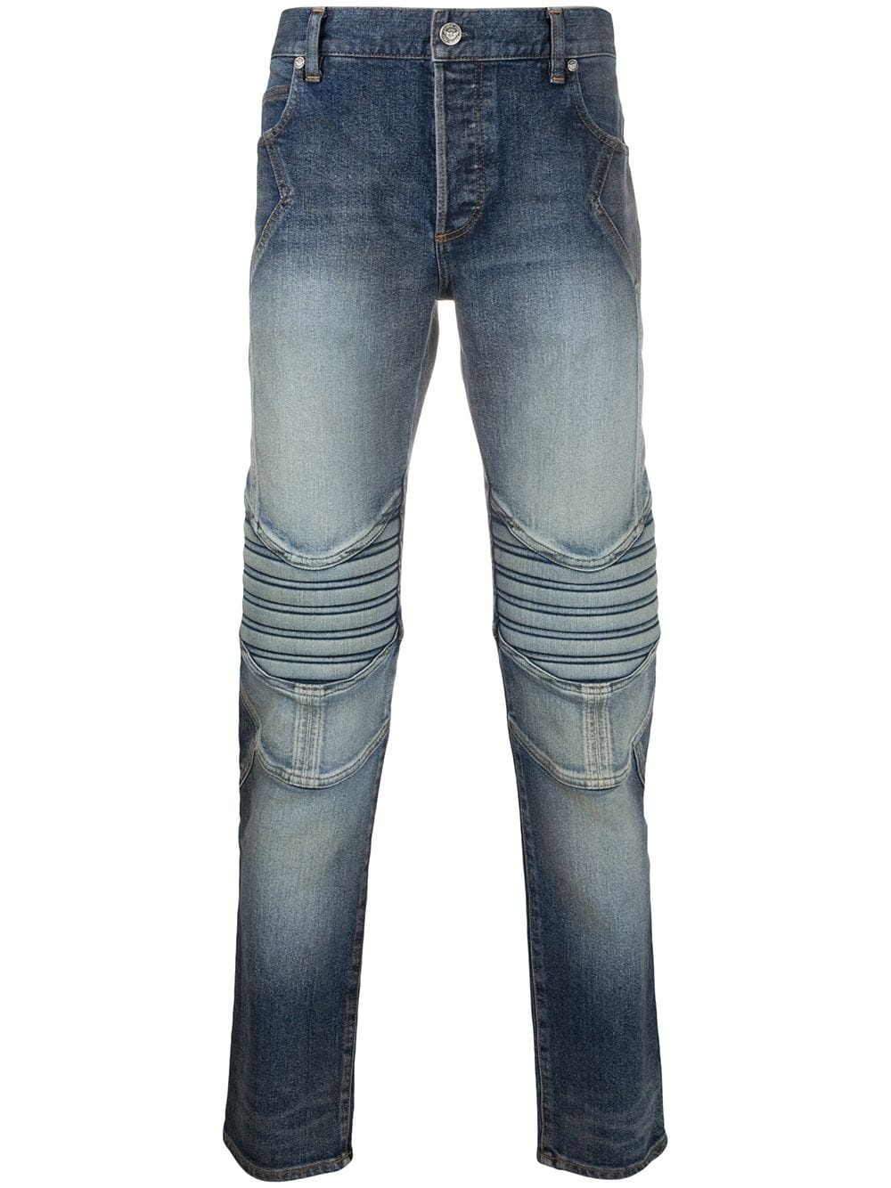 tapered-fit logo embossed jeans - 1