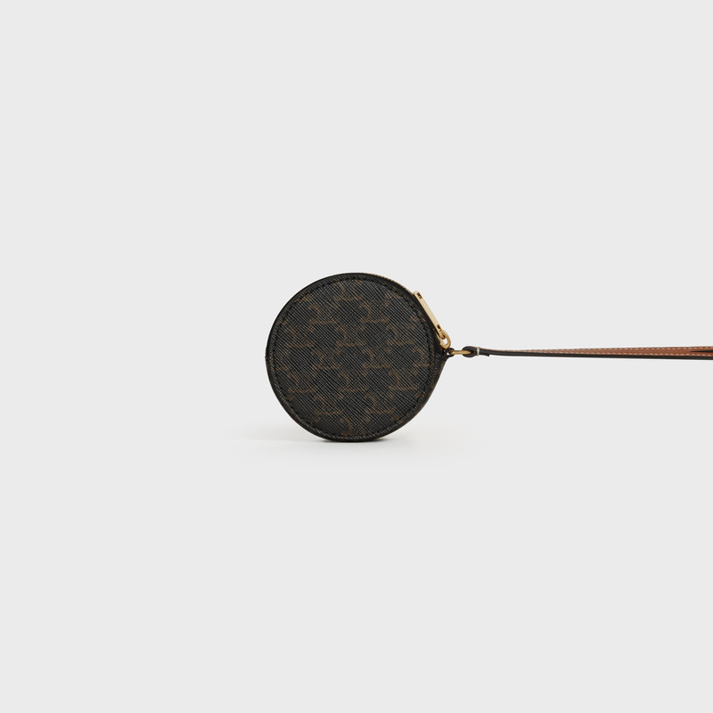 ROUND COIN PURSE  IN  TRIOMPHE CANVAS AND LAMBSKIN 3