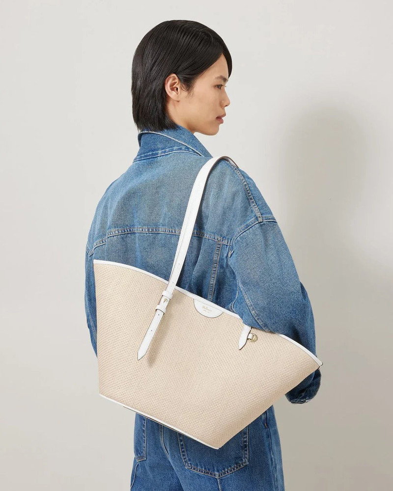 Mulberry Basket Tote White Raffia outlook