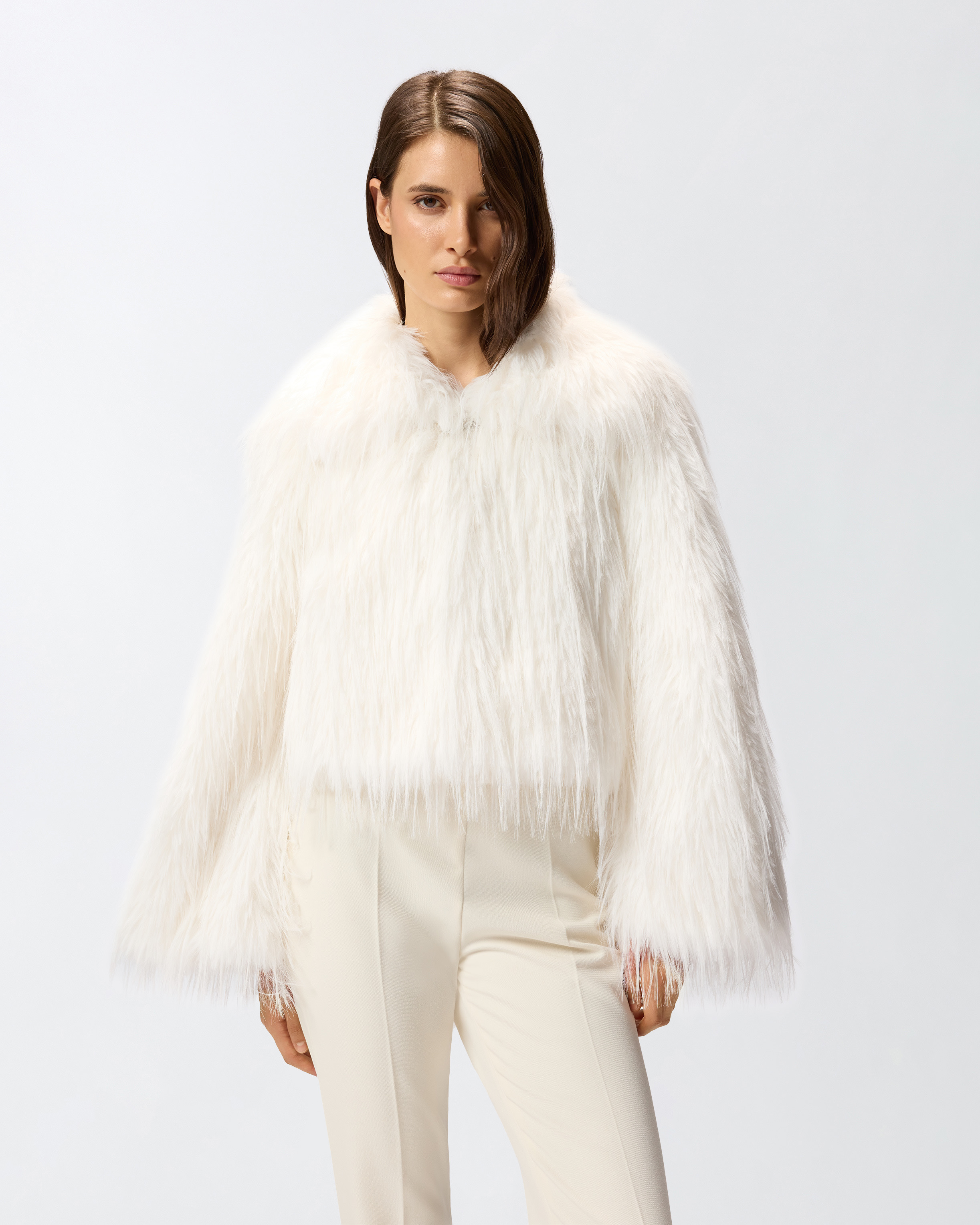 FUR-EFFECT PEA COAT - 2