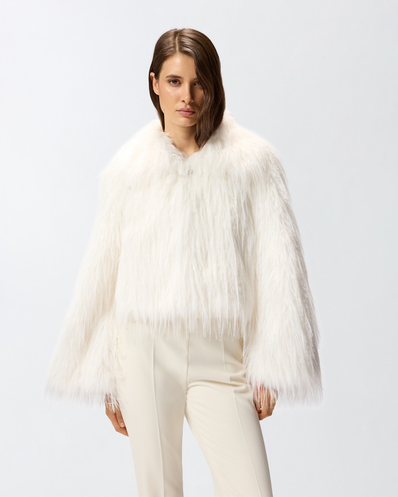 PINKO FUR-EFFECT PEA COAT outlook