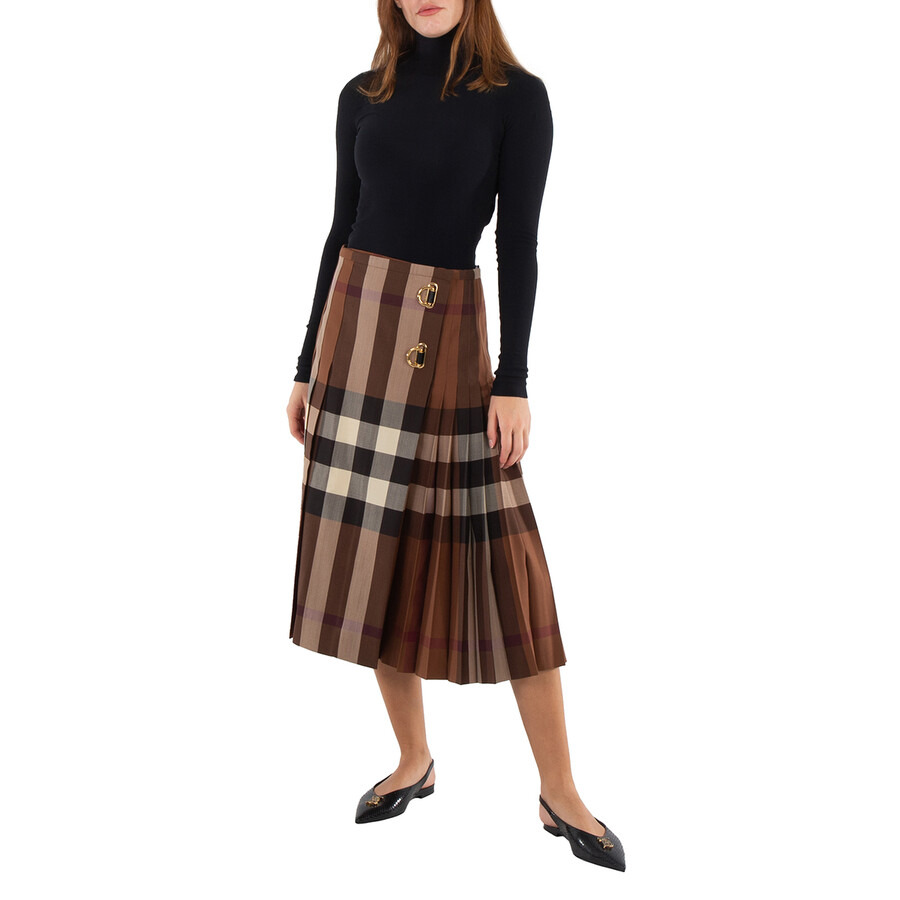 Burberry Dark Birch Brown Winifred Check Skirt - 4