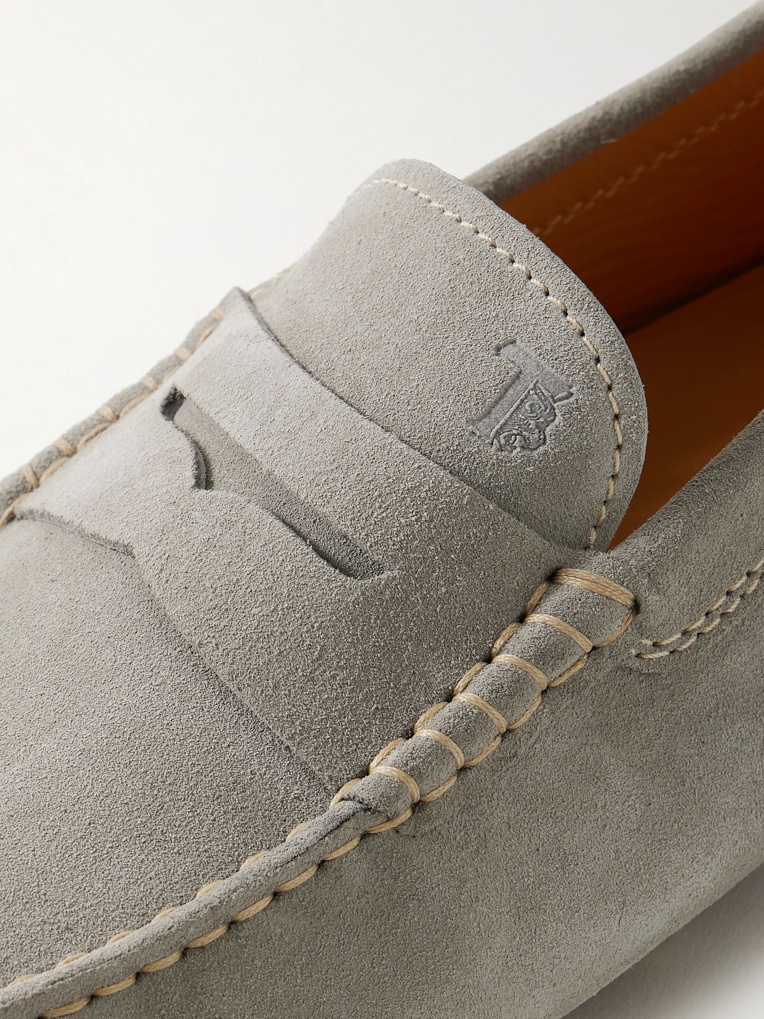 Gommino Suede Driving Shoes Gray - 5