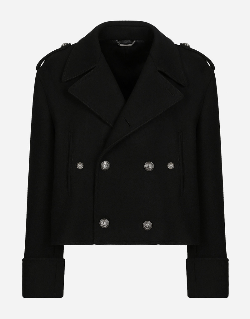 Short wool military-style coat 1