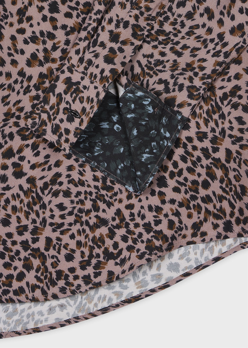 Paul Smith Dusky Pink 'Leopard' Print Viscose Shirt outlook