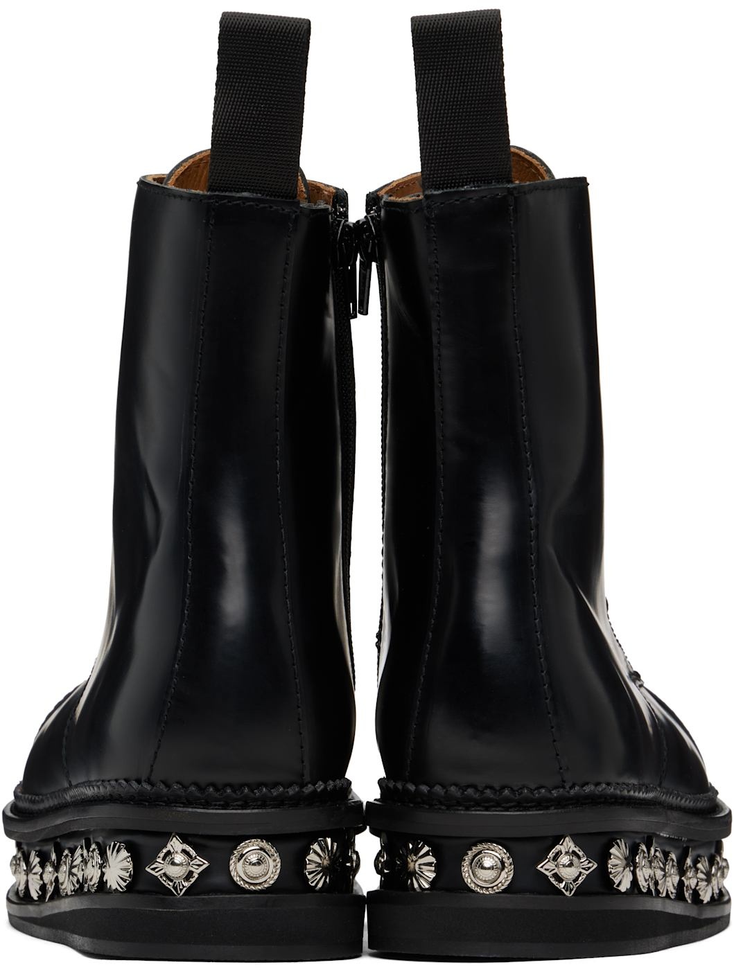 Black Leather Platform Boots - 2