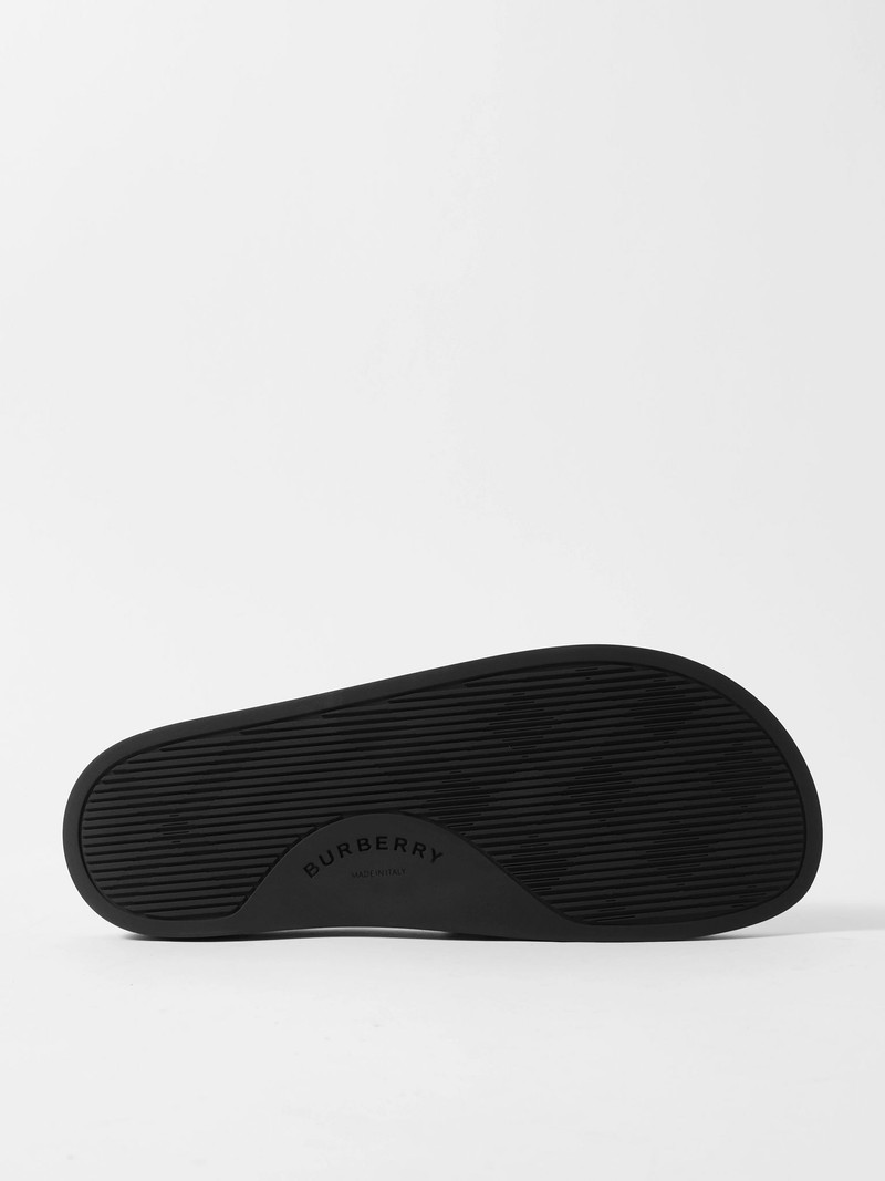Burberry Checked Rubber Slides Black outlook