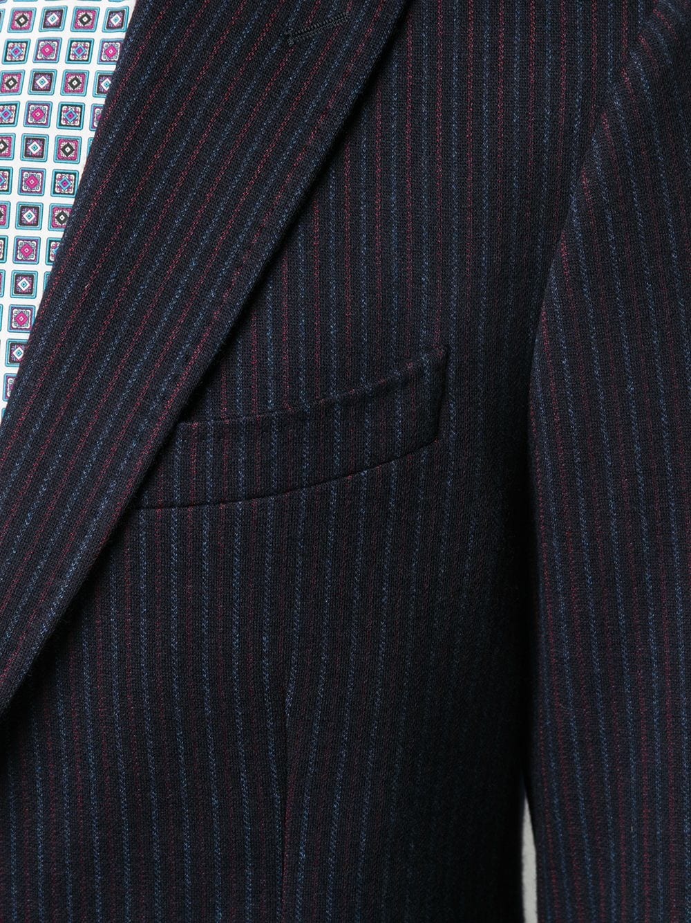 striped single-breasted blazer - 5