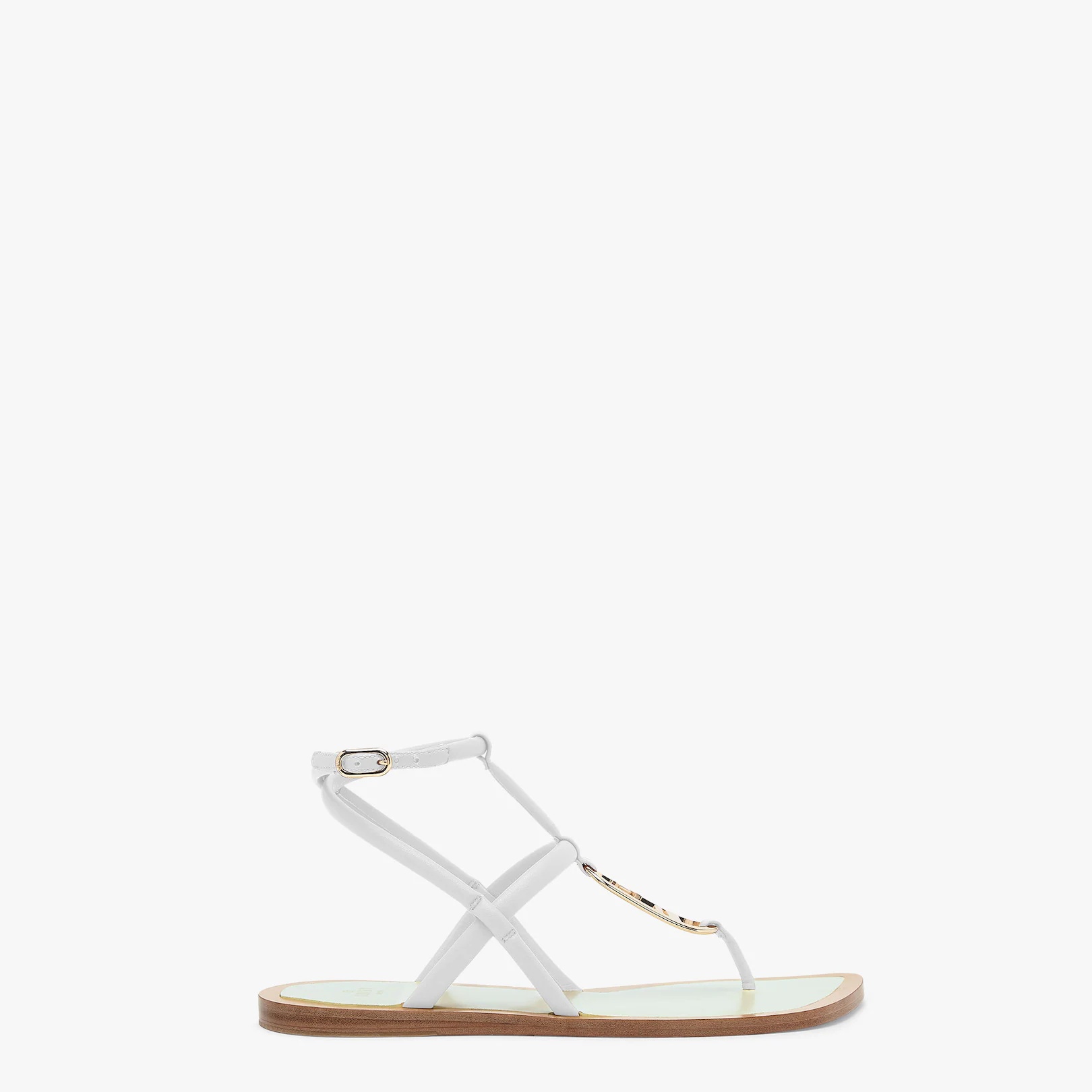 White nappa leather thong sandals - 2