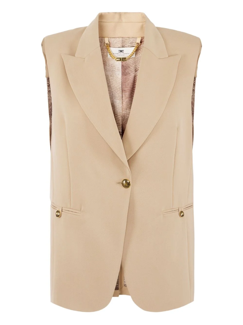 embellished-button sleeveless waistcoat - 1