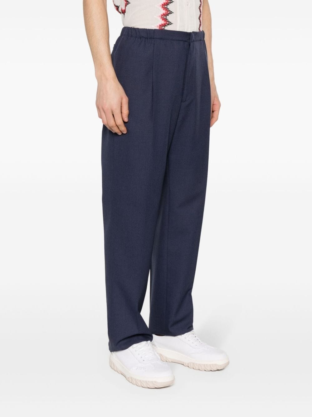 pleat-detailing wool trousers - 3