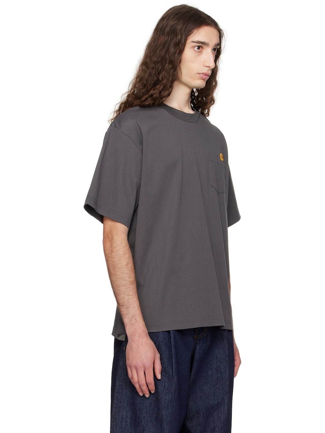 Gray 'S' Cotton Jersey T-shirt - 2