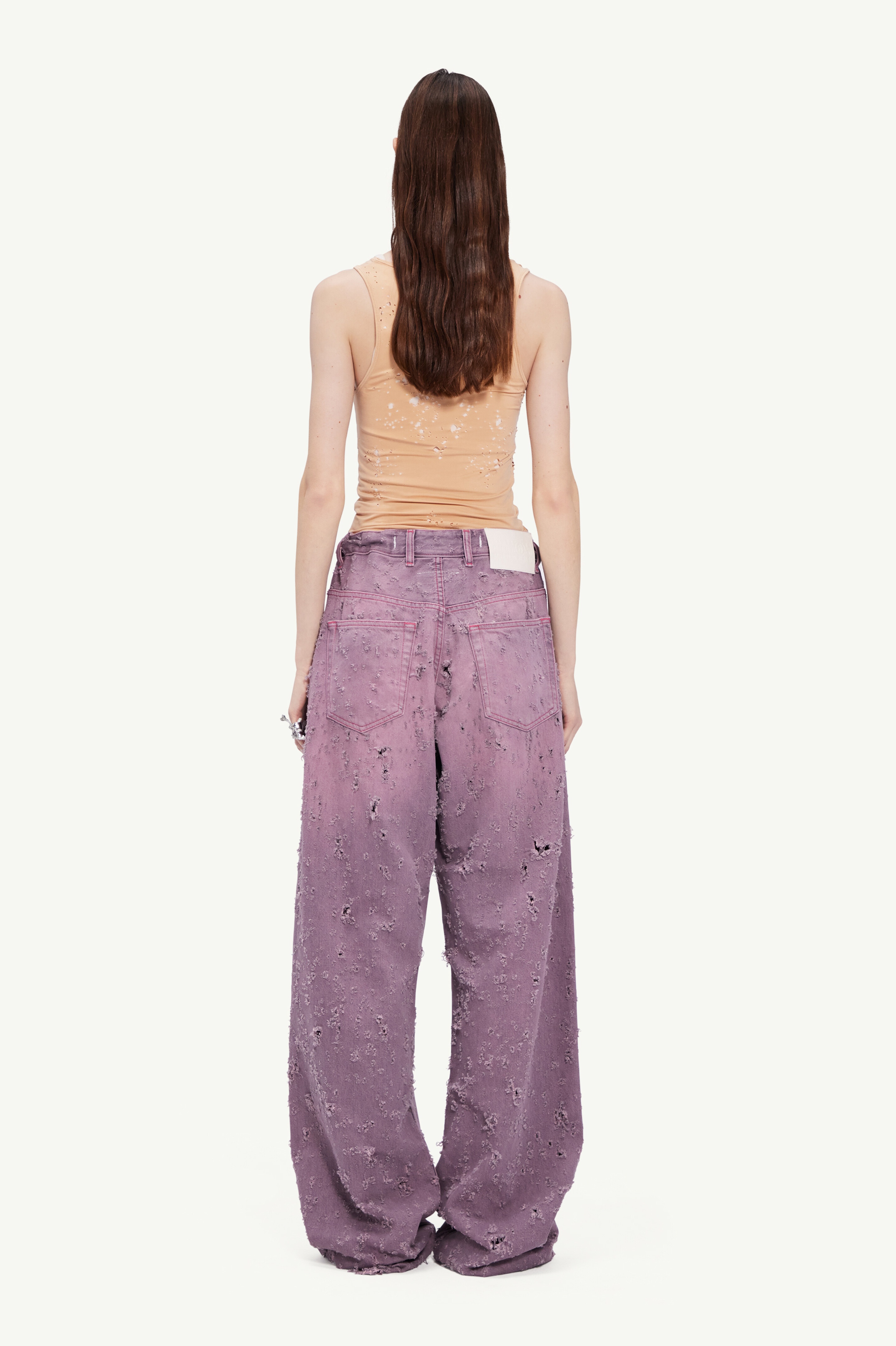 RELAXED WORN-OUT DENIM TROUSERS - 8