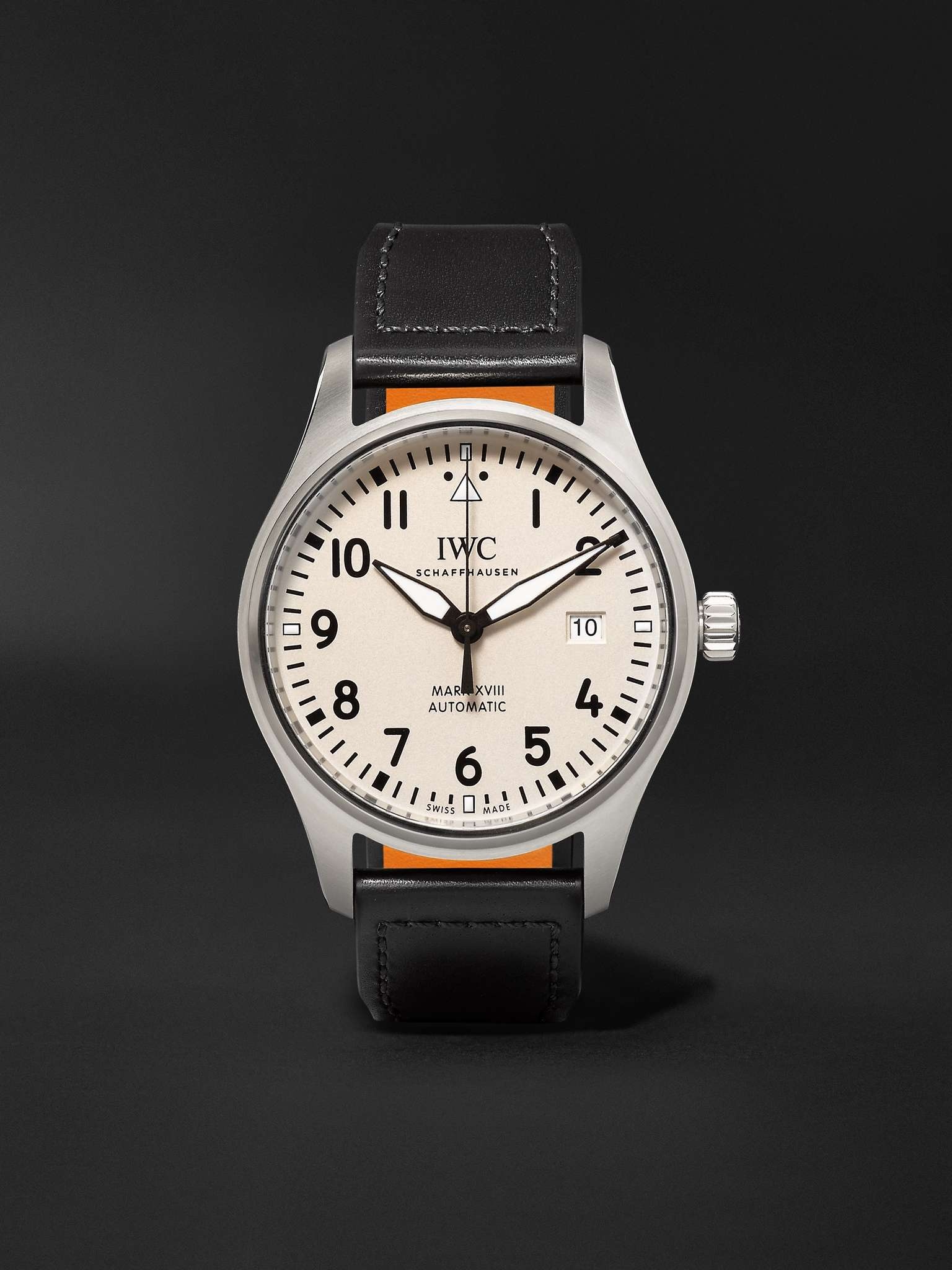 Pilot's Mark XVIII Automatic 40mm Stainless Steel and Leather Watch, Ref. No. IW327002 - 1