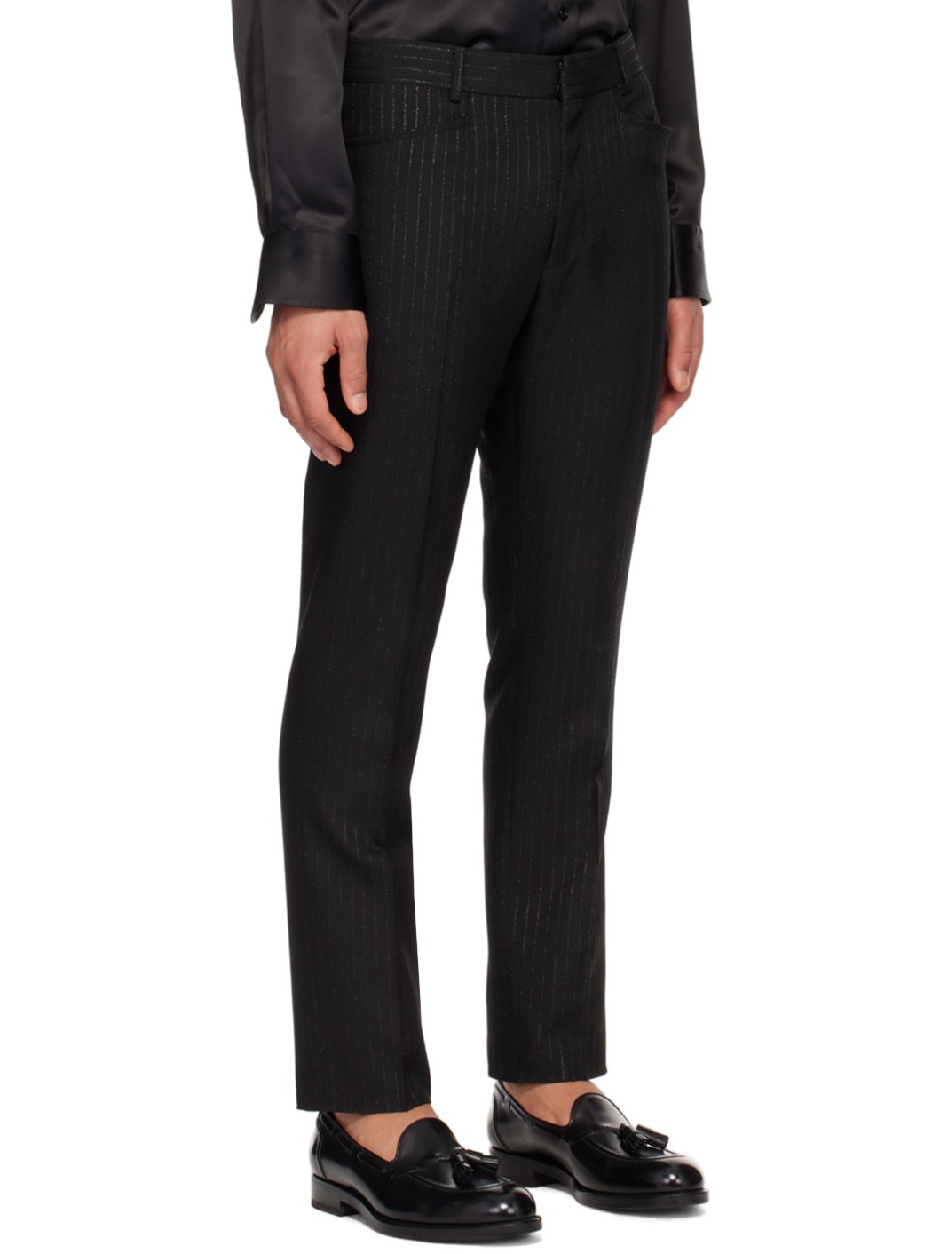 Black Stripe Trousers - 2