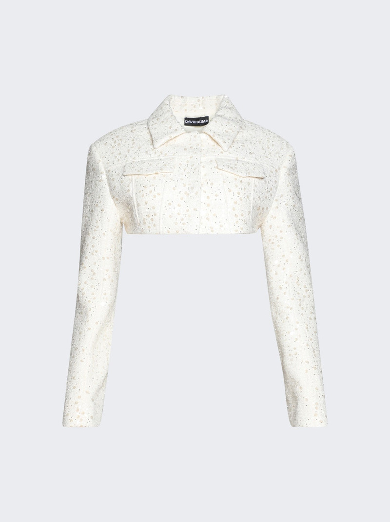 Tailored Crop Jacket White 1
