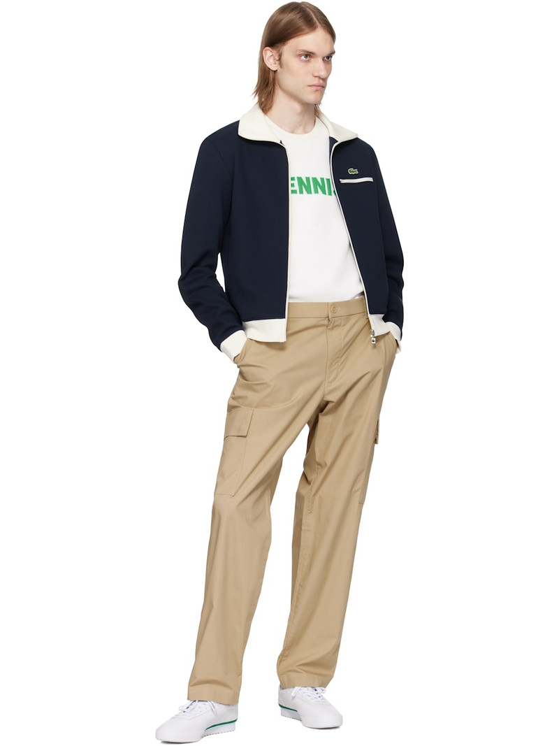 LACOSTE Beige Regular Fit Lightweight Cotton Cargo Pants outlook