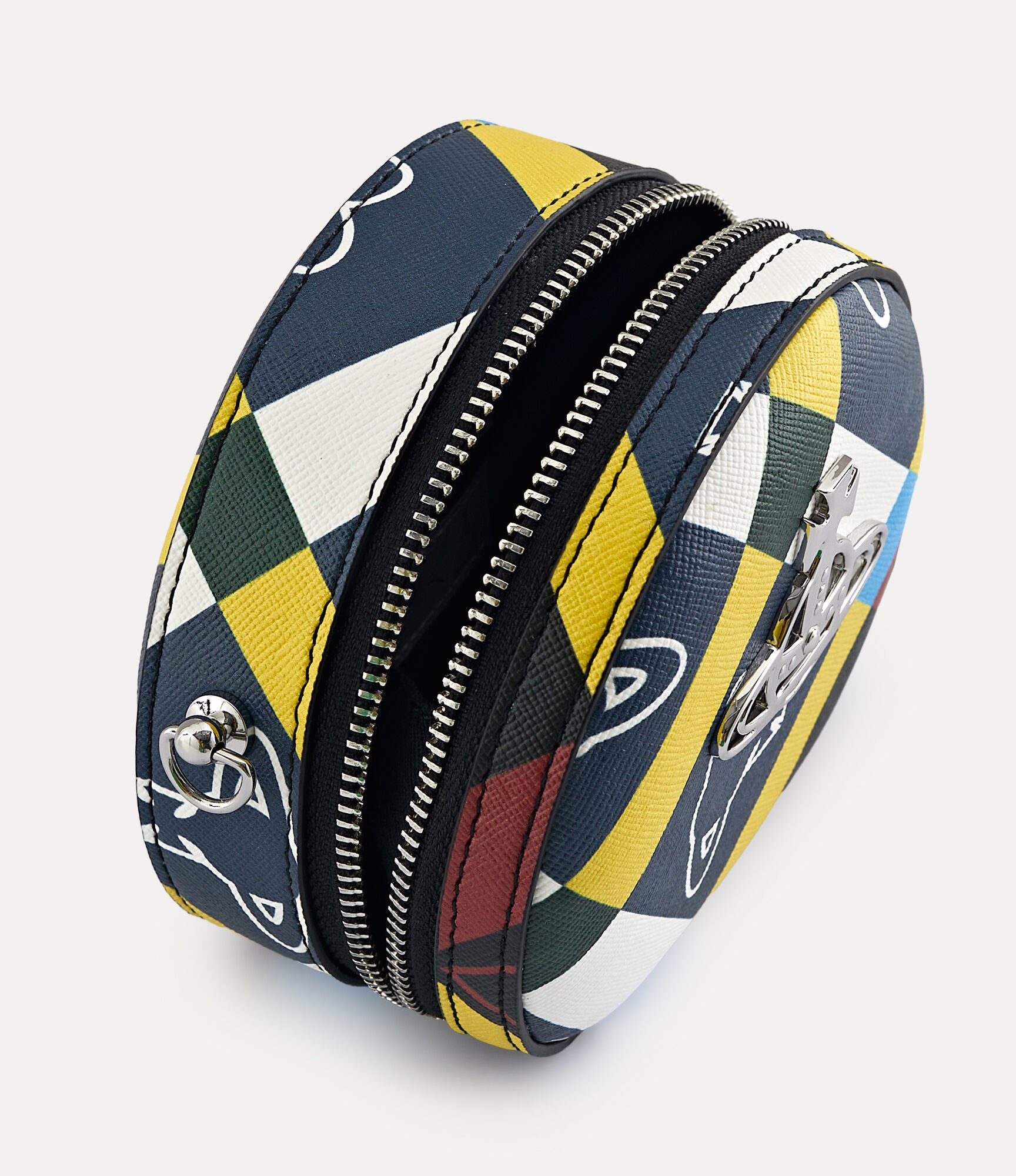 ORB AND HEART CHECK MINI ROUND CROSSBODY BAG - 3
