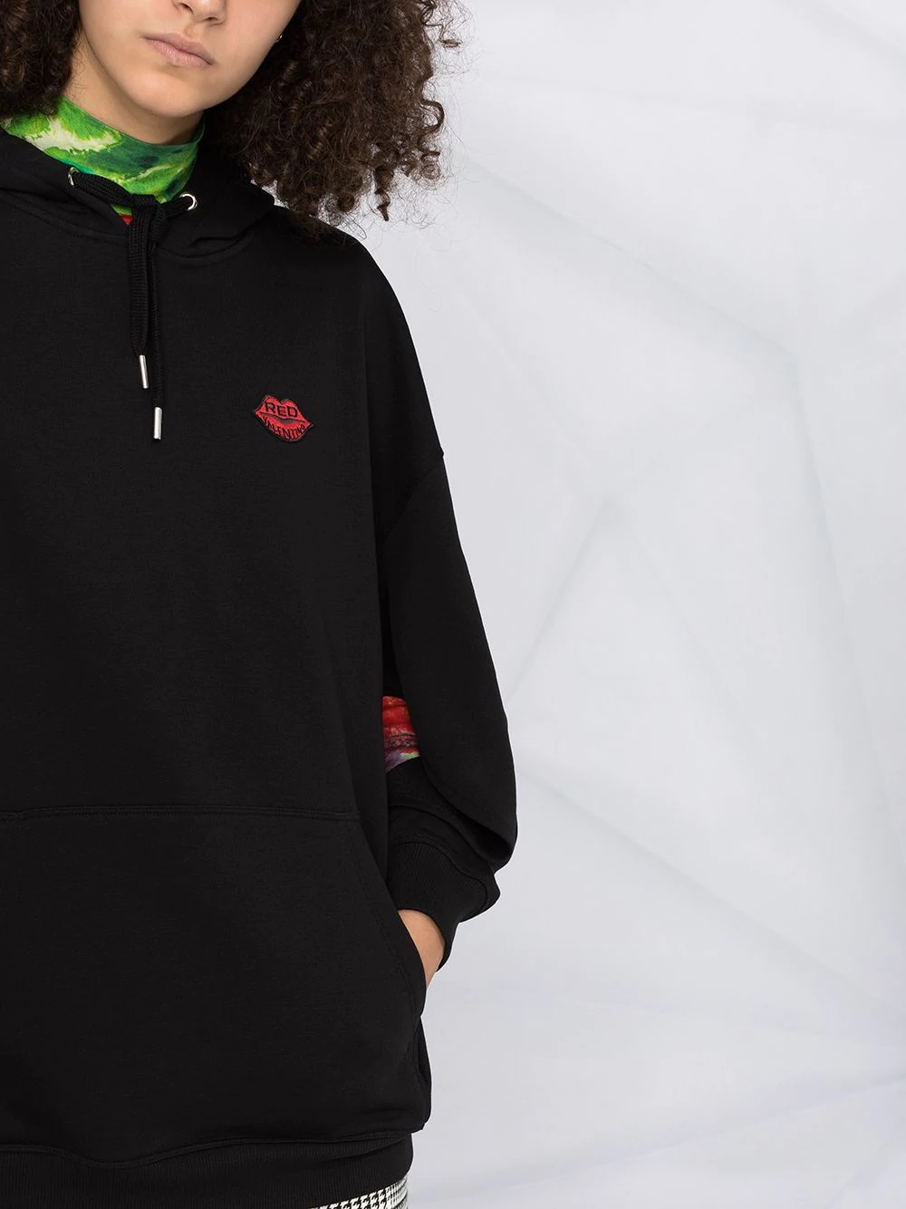 lips-embroidered hoodie - 5