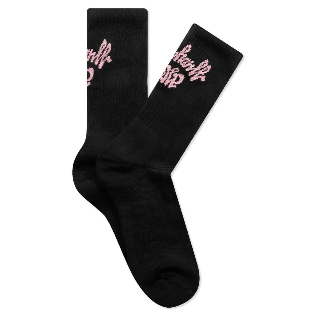CHEDDA SOCKS - BLACK/GLASSY PINK - 1